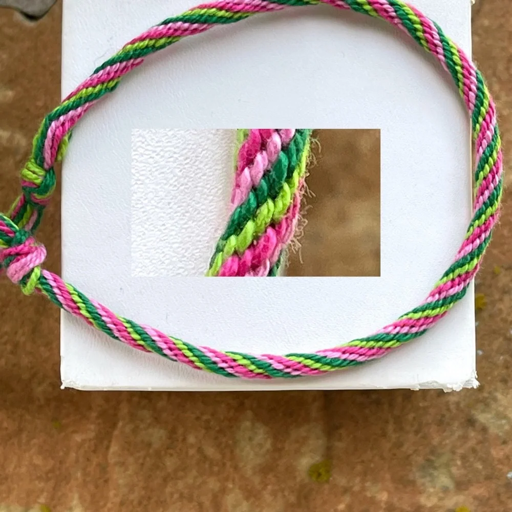 Handmade multicolor stripe friendship bracelet camp jewelry - Picture 1 of 1